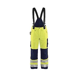 Pantalon de travail à bretelles haute-visibilité doublé - Jaune fluo/Marine image