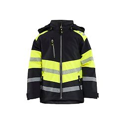 Veste de travail Softshell à capuche enfant - Noir/Jaune fluo image