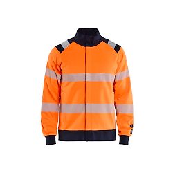 Sweat de travail zippé multinormes inhérent - Orange fluo/Marine image