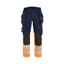 Pantalon de travail stretch 4D haute visibilité femme 7025 - Marine/Orange image