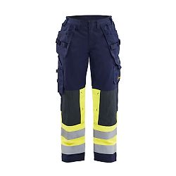 Pantalon de travail Multinormes avec poches flottantes femme feMyanMare - Marine/Jaune fluo image