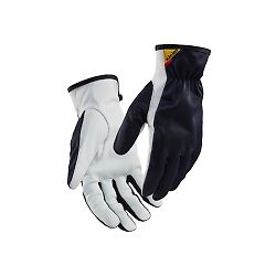 Lot de 12 paires - Gants de travail en cuir - Marine foncé/Blanc image