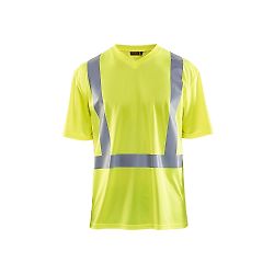 T-shirt de travail haute visibilité col V anti-UV anti-odeur 3382 - Jaune fluo image