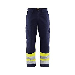Pantalon de travail haute visibilité 1564 - Marine/Jaune fluo image