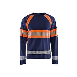 T-shirt de travail manches longues haute visibilité 3510 - Marine/Orange fluo image