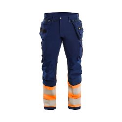 Pantalon de travail haute visibilité artisan stretch 4D 1993 - Marine/Orange fluo image