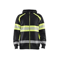Sweat de travail à capuche haute visibilité 3552 - Noir/Jaune image