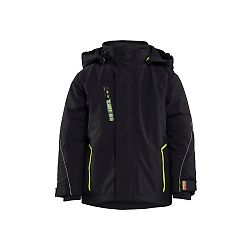 Veste de travail hiver stretch 4D enfant - Noir/Jaune fluo image