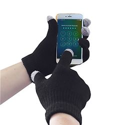 Gants tricot pour écran tactile Noir image