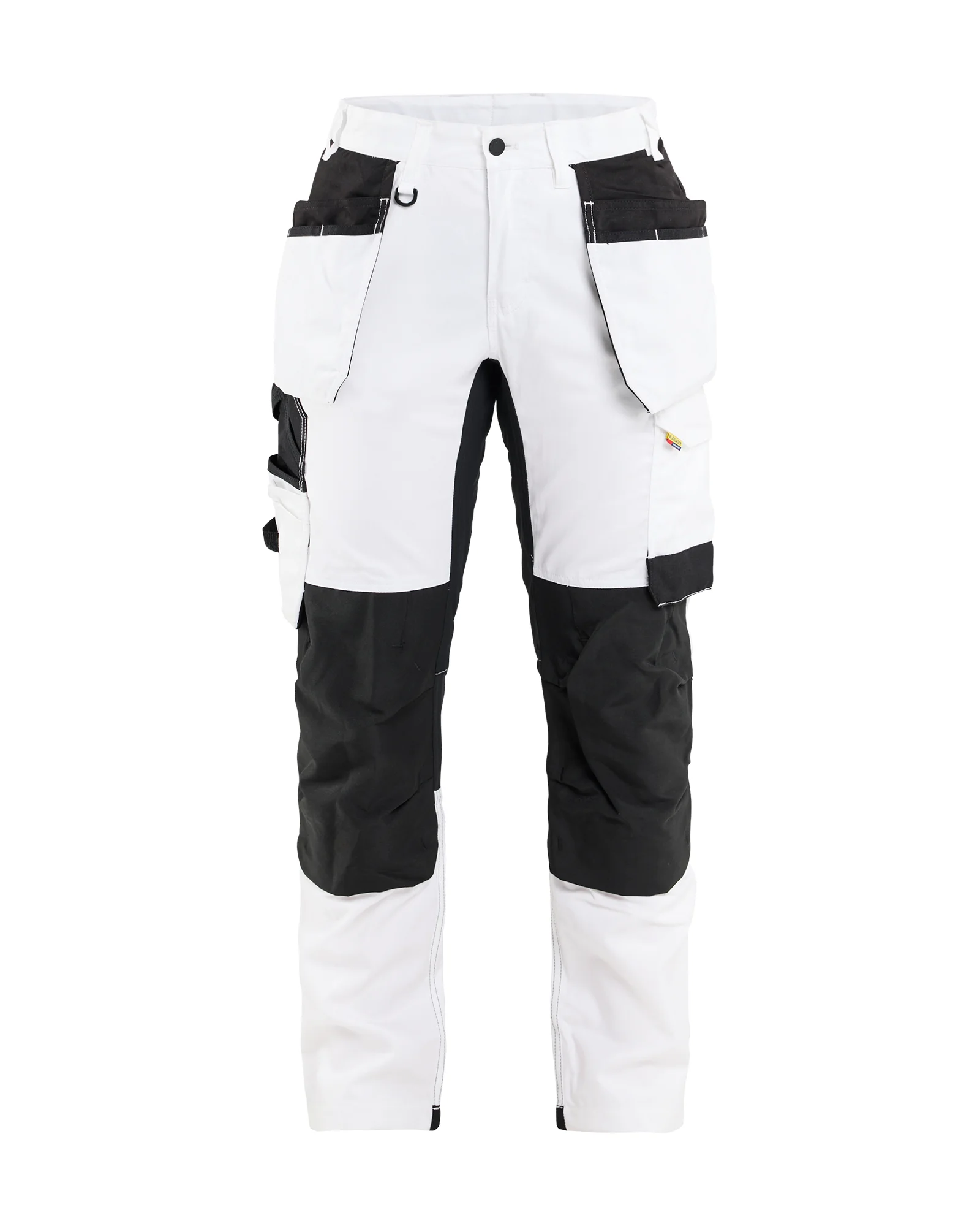 Pantalon de travail peintre stretch 2D poches flottantes femme feMyanMare - Blanc/Noir image