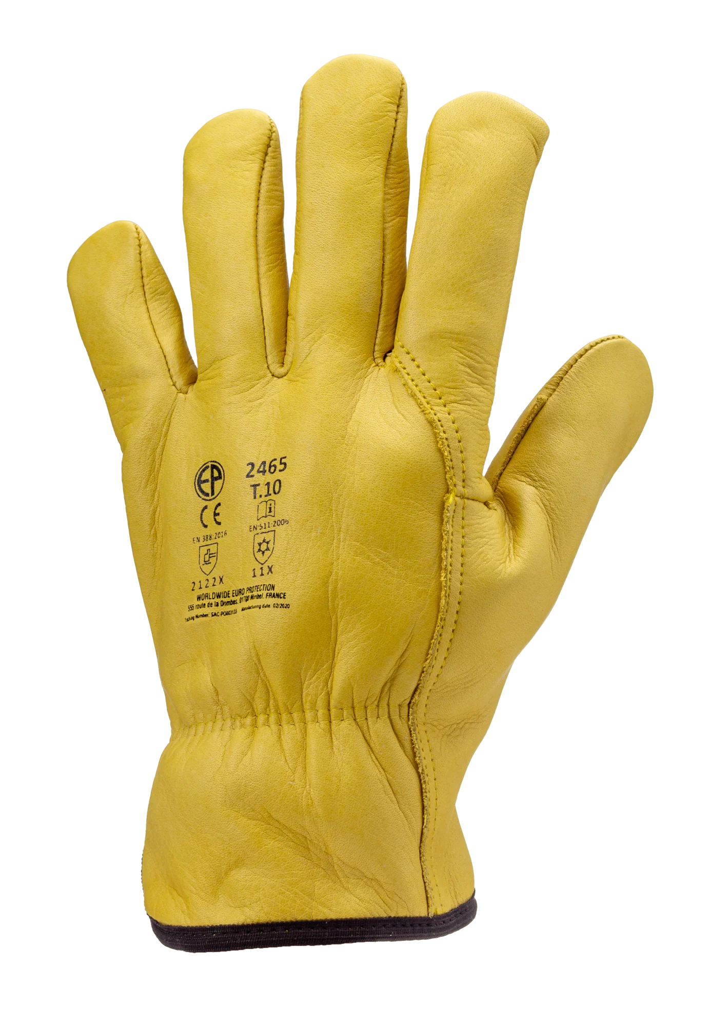 Lot de 12 paires de gants FINLANDE fleur vachette jaune fourré image