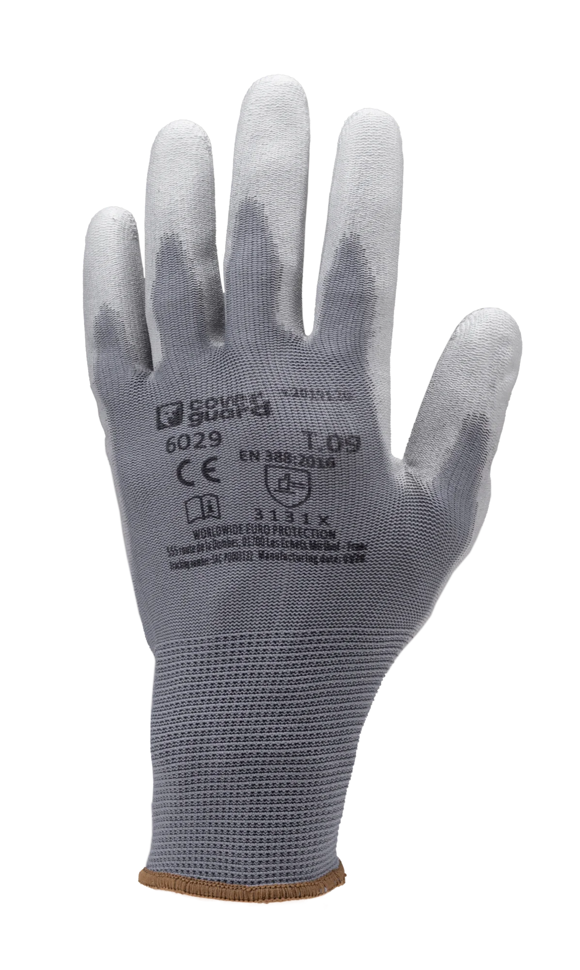 Lot de 5 paires de gants Manutention polyester gris - paume end PU gris image