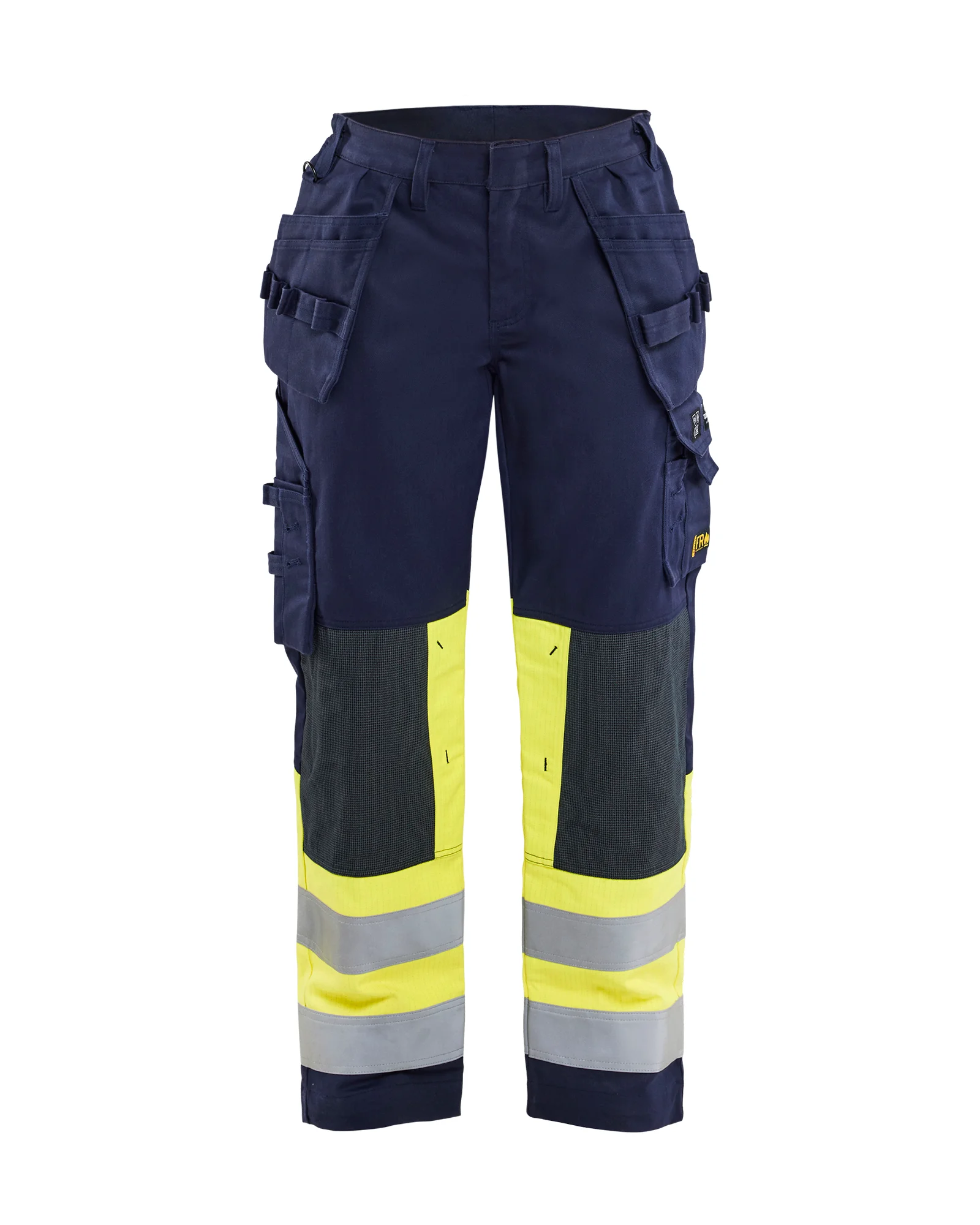 Pantalon de travail Multinormes avec poches flottantes femme feMyanMare - Marine/Jaune fluo image