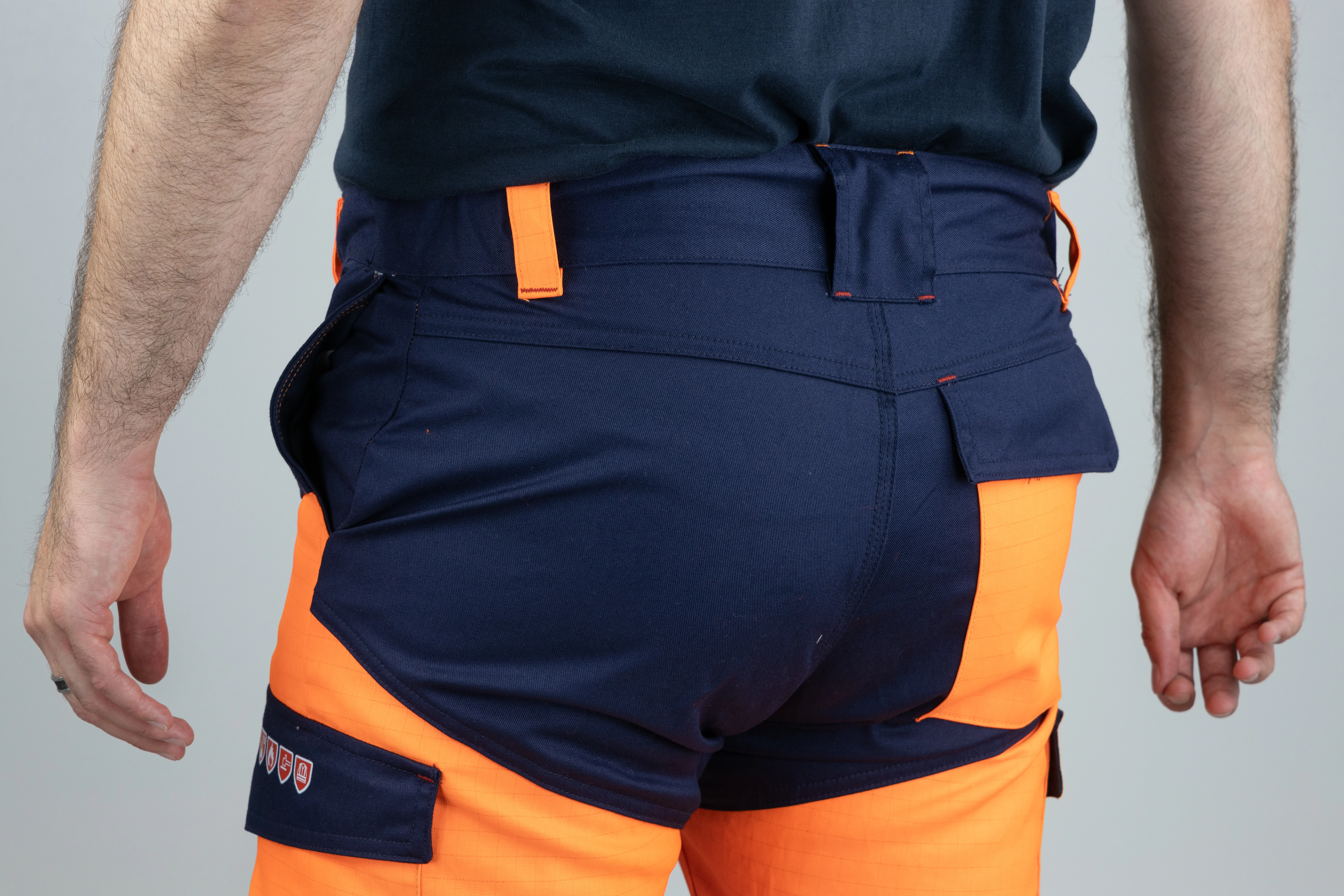 Pantalon de travail multirisque HV GALAXIE - ORANGE FLUO/MARINE image