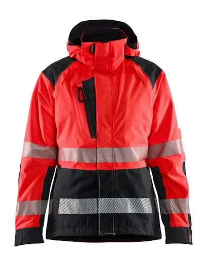 Veste de travail hardshell haute visibilité femme 4436 - Rouge/Noir image