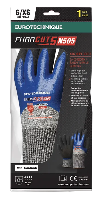 Lot de 5 - Gants anti-coupure double enduction EUROCUT N505 image