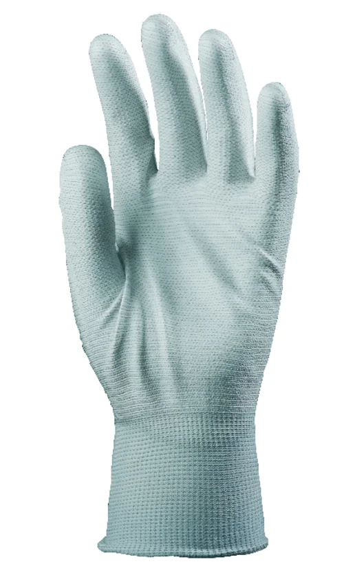Lot de 10 paires de gants Manutention polyester blanc - doigts enduits PU blanc image
