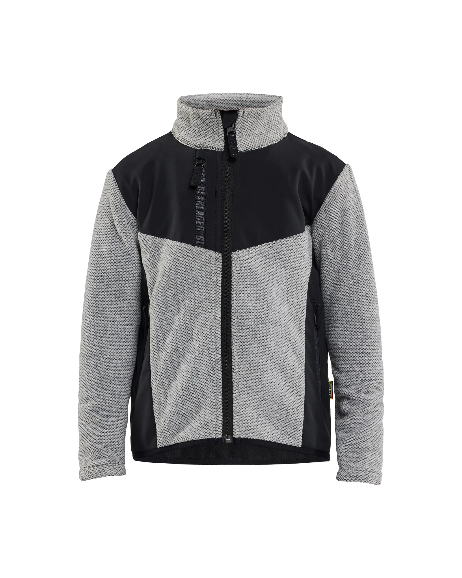 Veste de travail polaire en laine enfant - Gris chiné/Noir image