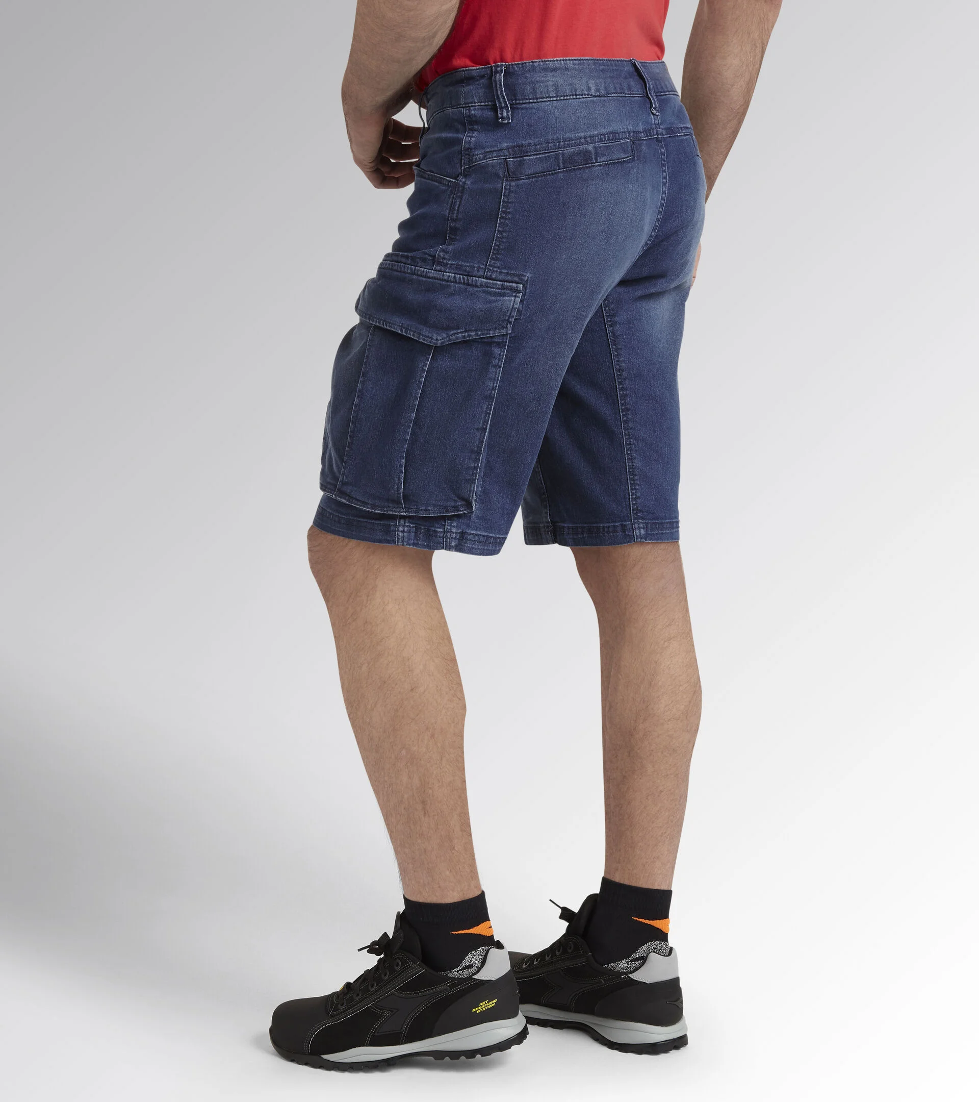 Bermuda de travail en jean STONE CARGO LIGHT - Bleu/Vert image
