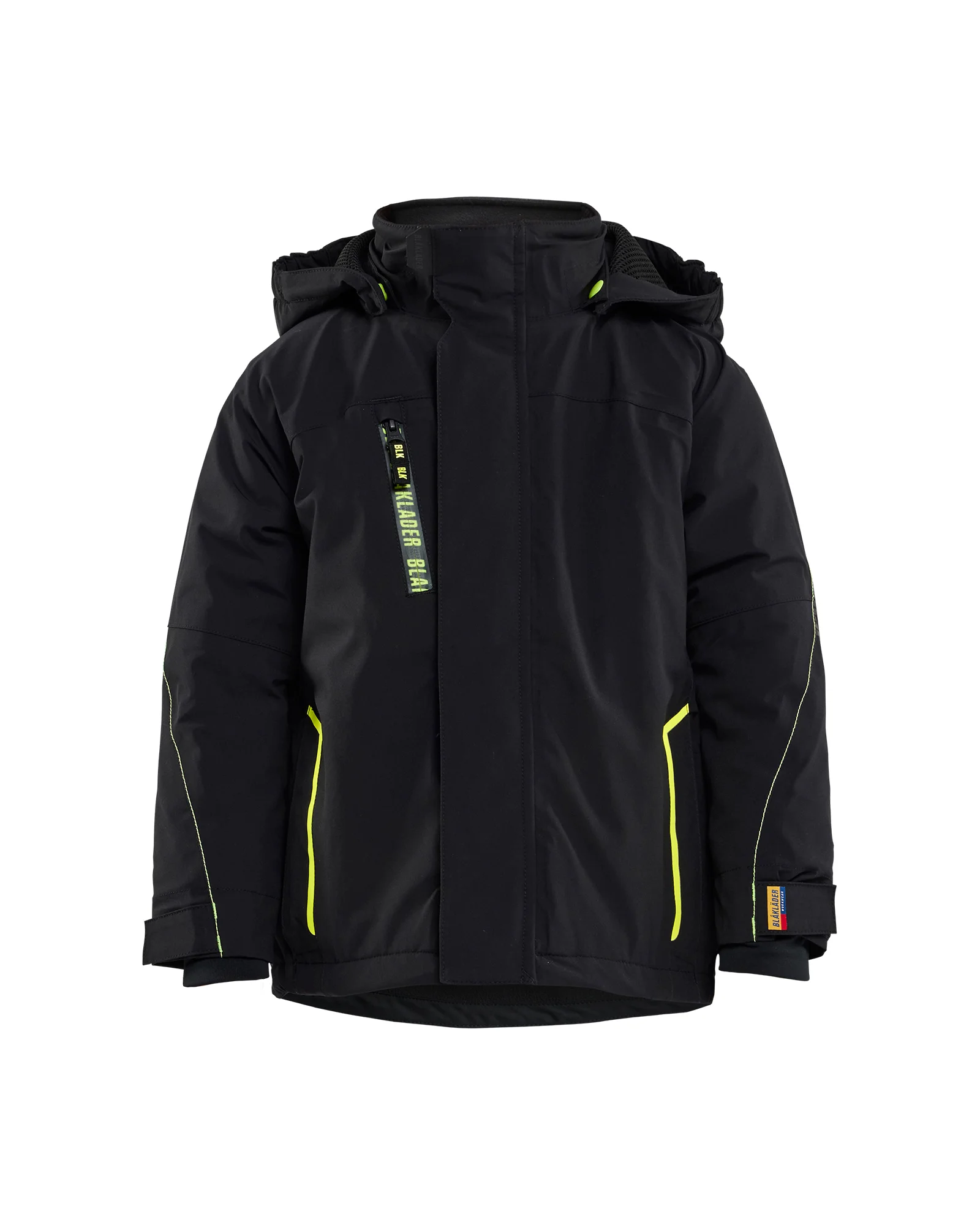 Veste de travail hiver stretch 4D enfant - Noir/Jaune fluo image