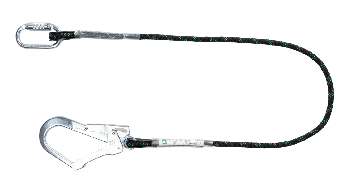 Longe de retenue corde tressée avec connecteur acier ouverture 50mm TILIA 1,5 m - EN354 image