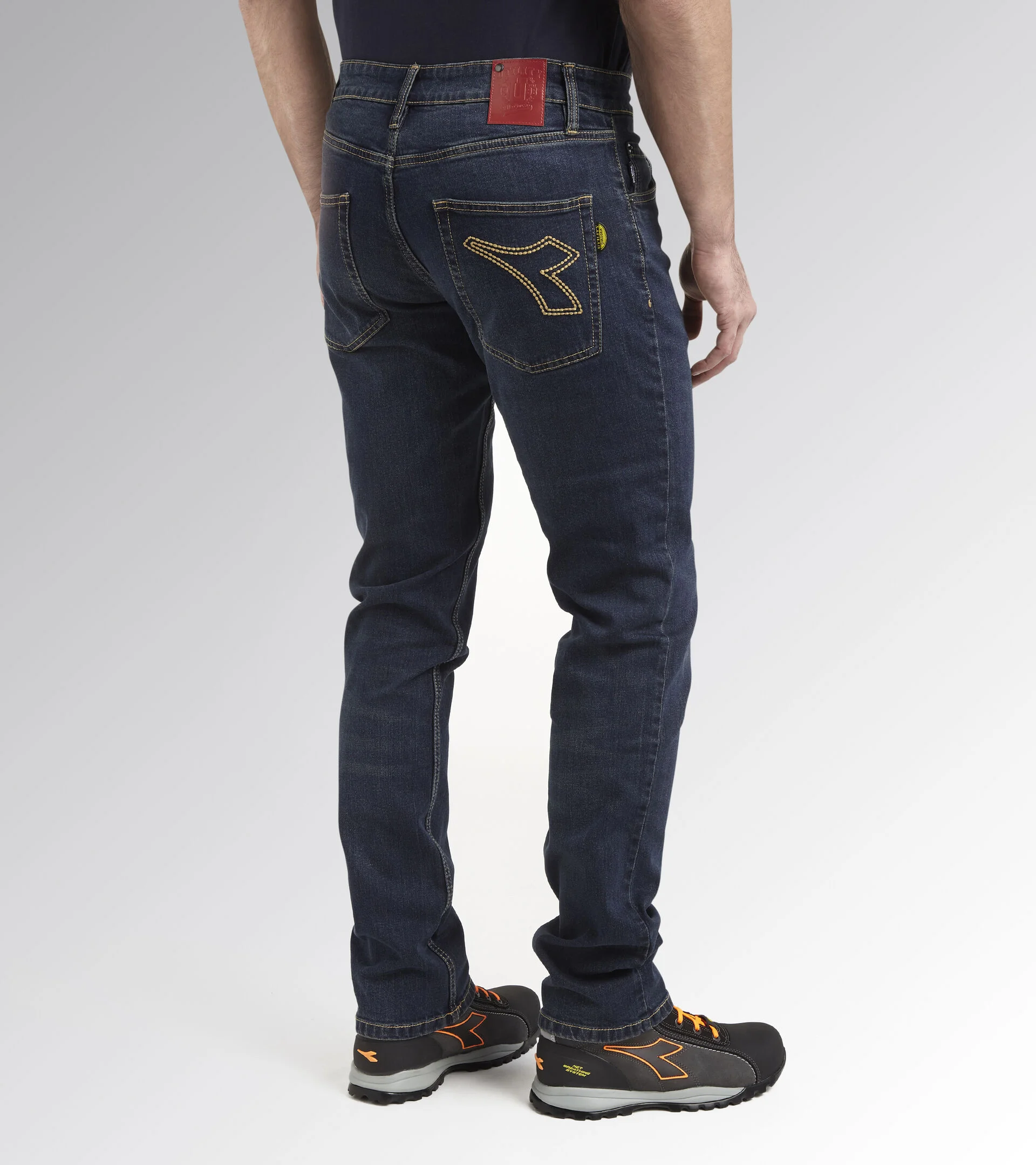 Jean de travail élastique 5 poches STONE - Bleu denim image
