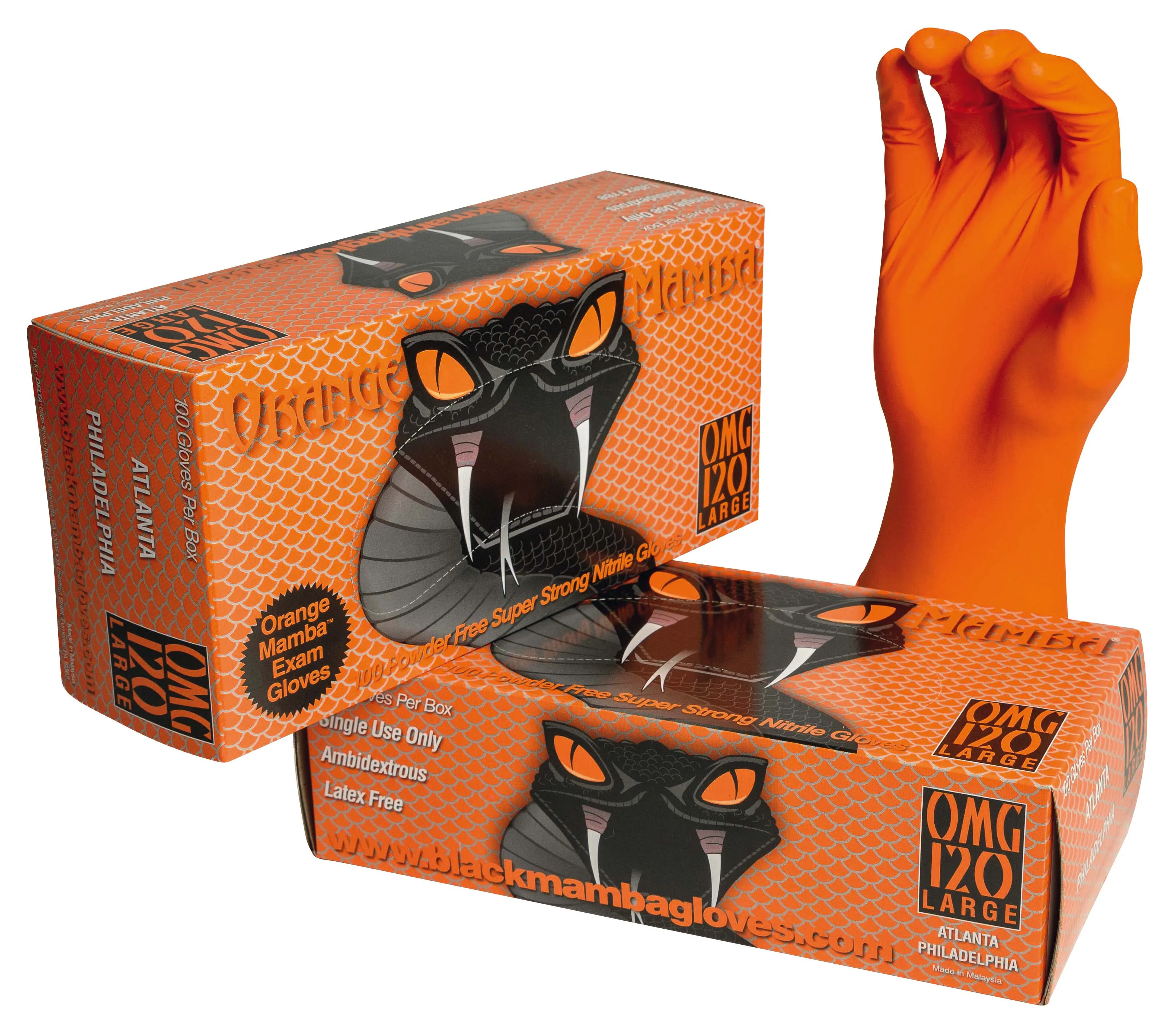Gant Black Mamba nitrile orange Std - Boîte de 100 image