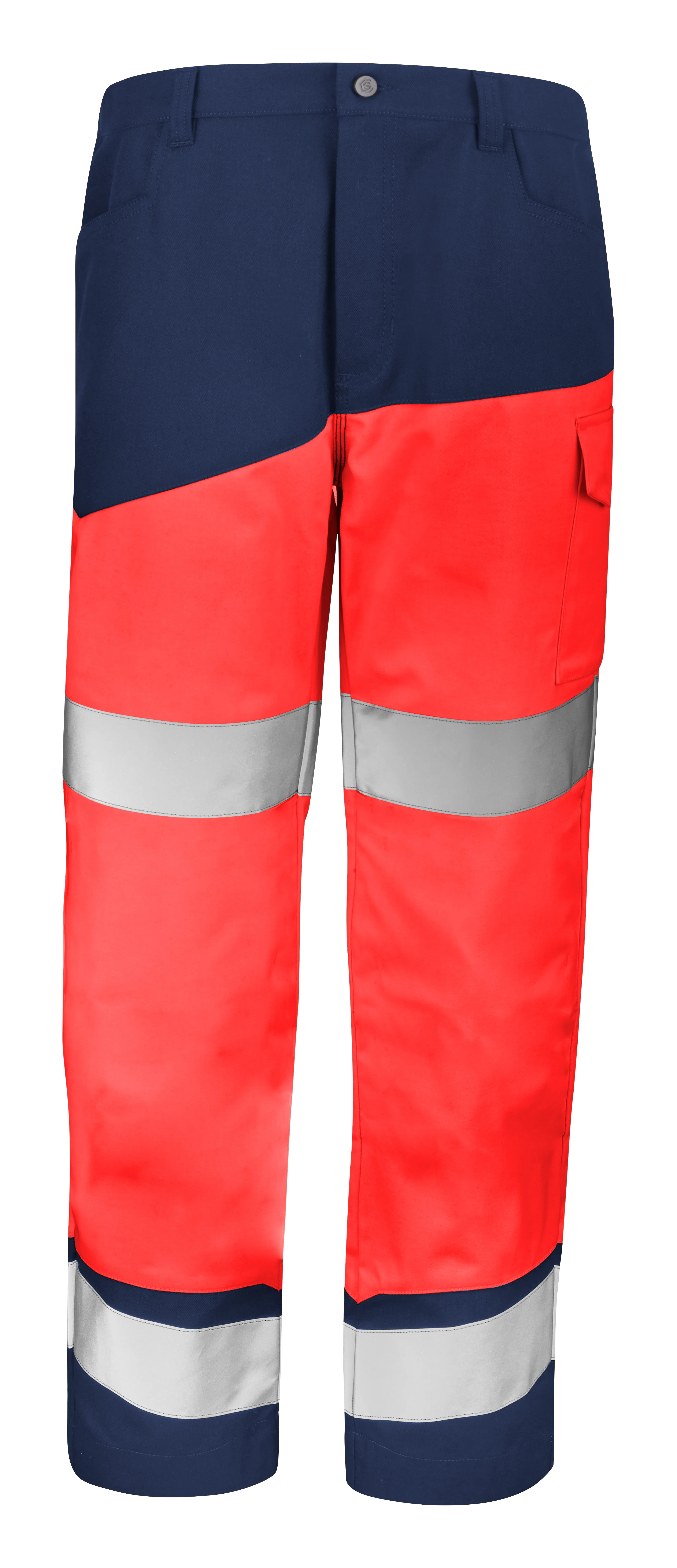 PANTALON FLUO SAFE XP ROUGE FLUO/BLEU MARINE image