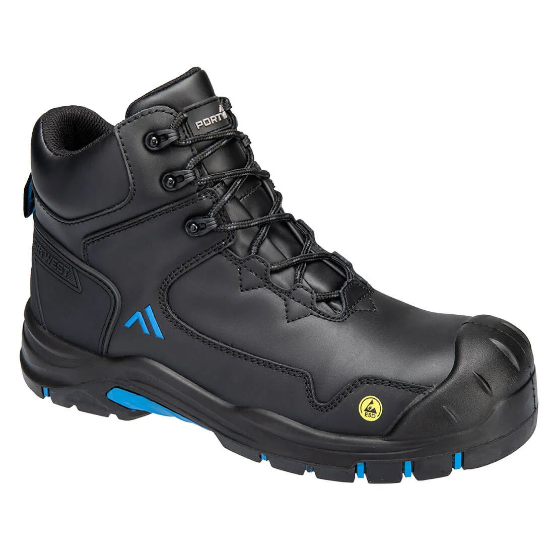 Chaussures de travail hautes Apex S3S ESD HRO SR SC FO Noir/Bleu image