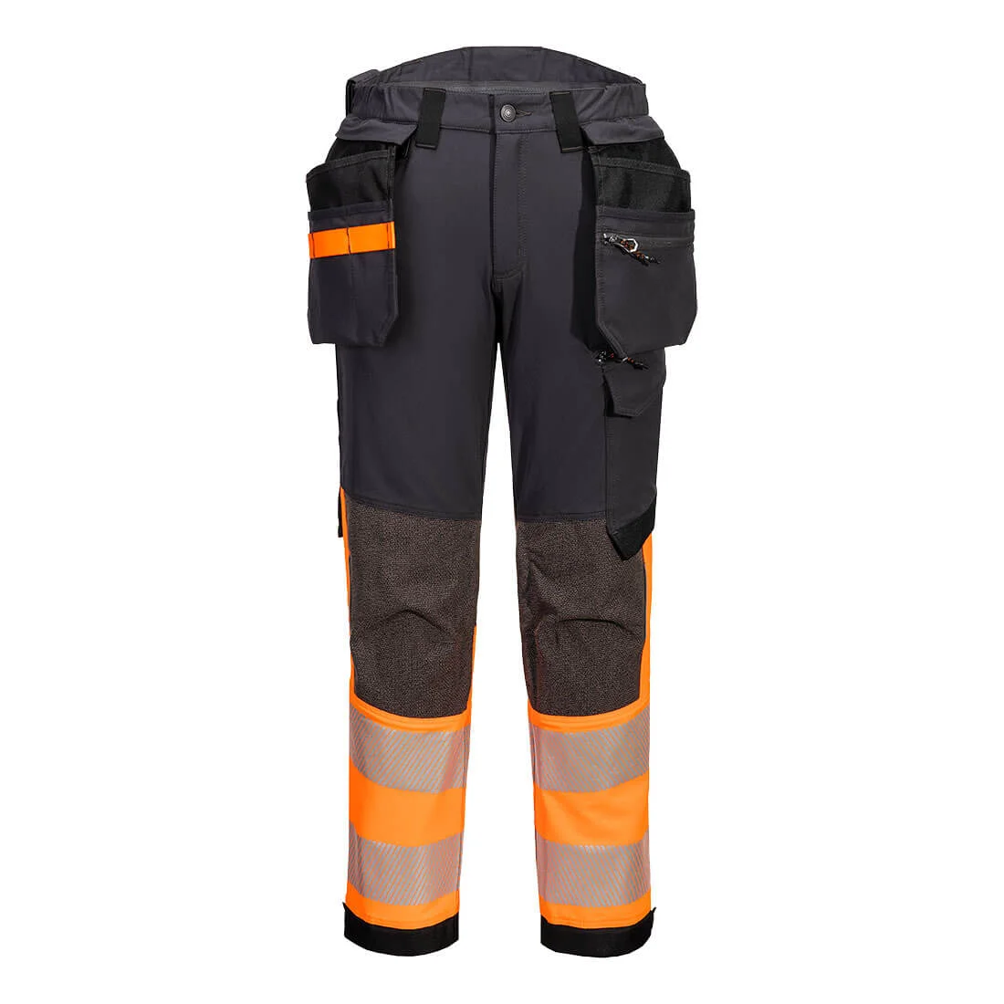Pantalon Stretch EV4 Haute-Visibilité Classe 1 Poches Démontables Orange/Gris Tall XS - FR(36) - UK(28) image