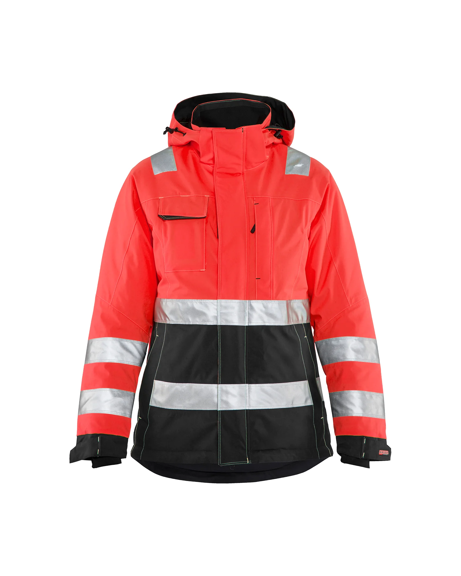 Veste de travail doublée haute visibilité femme 4872 - Rouge fluo/Noir image