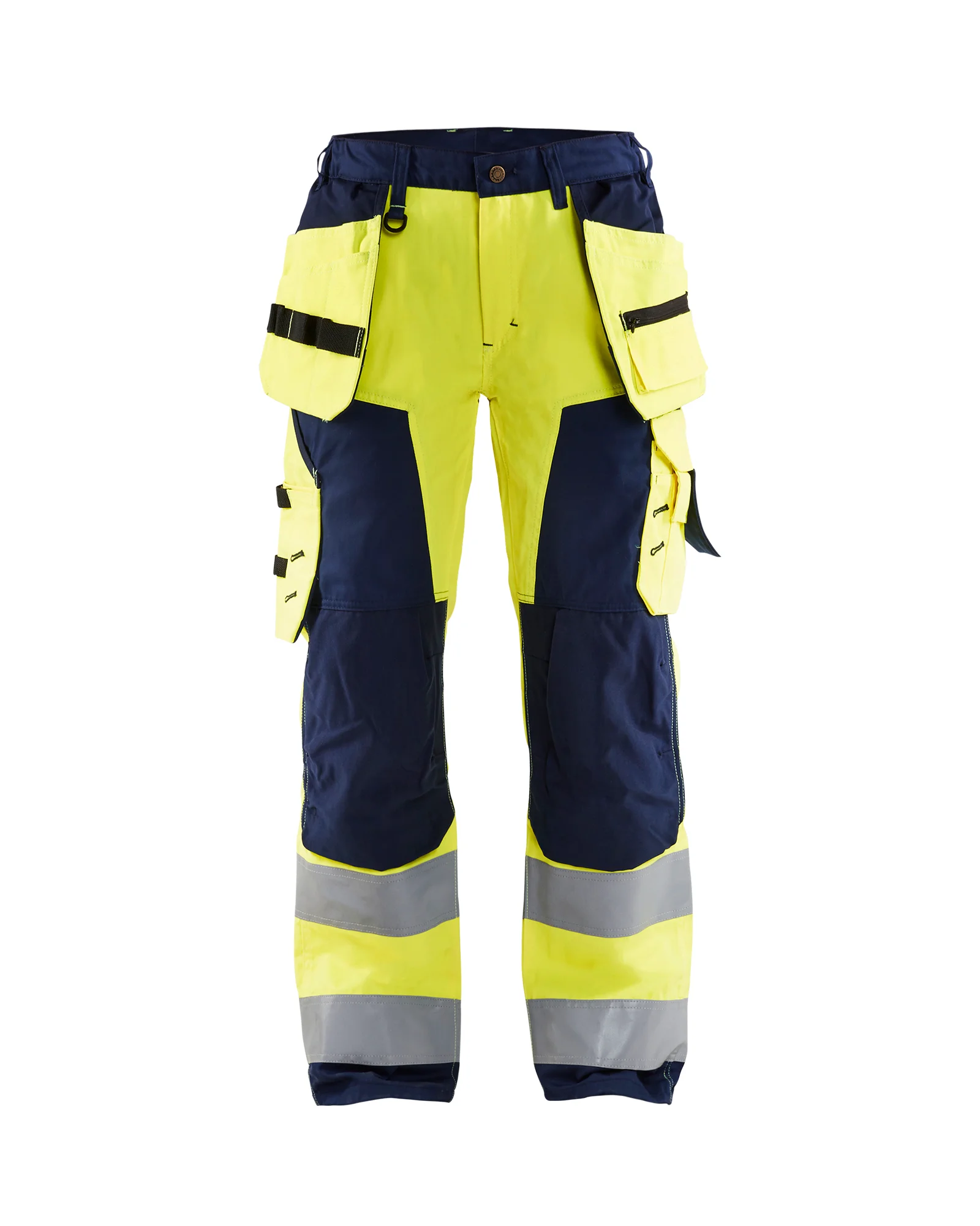Pantalon de travail haute visibilité femme 7156 - Jaune fluo/Marine image