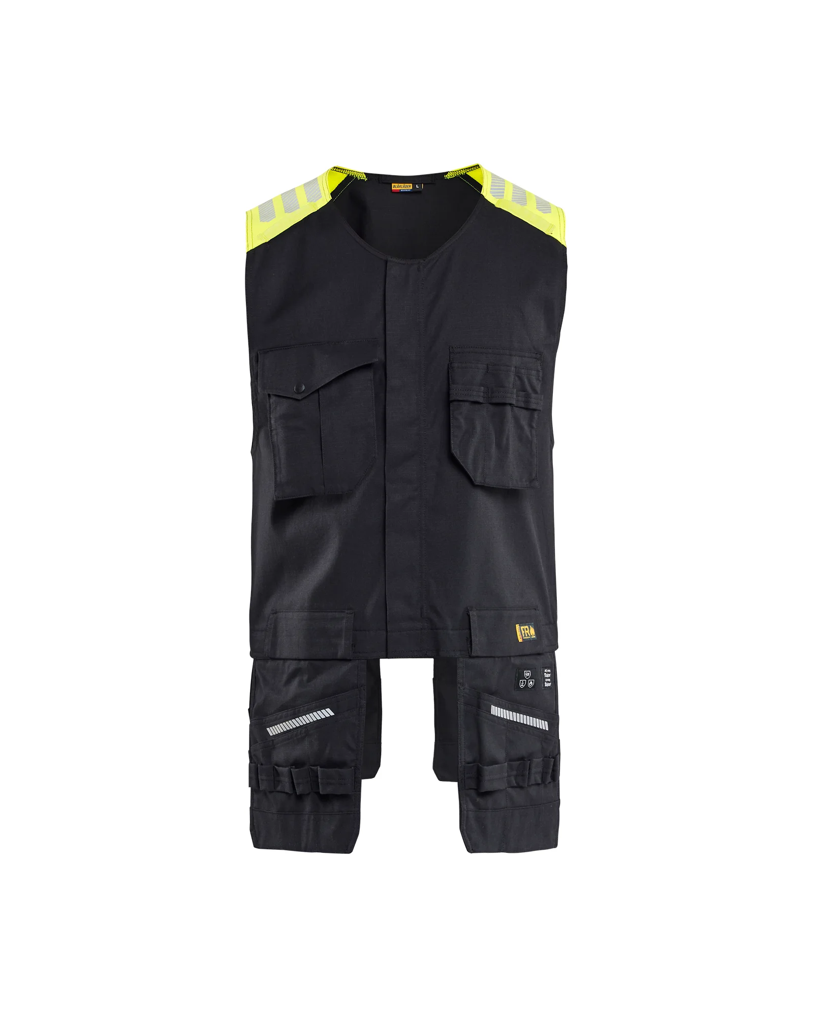 Gilet de travail porte-outils multinormes inhérent - Noir/Jaune fluo image