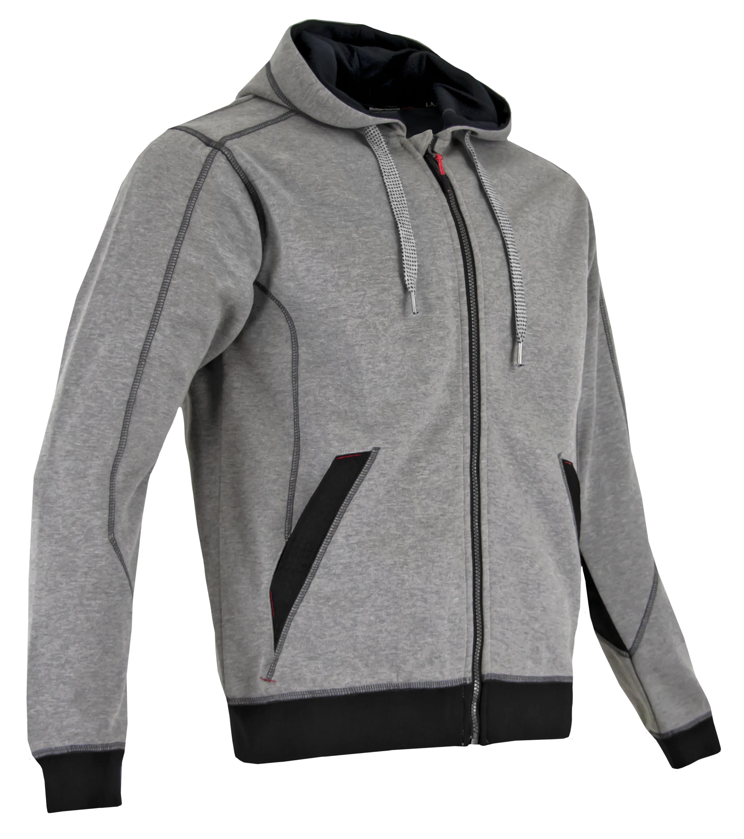 Sweat de travail à capuche doublé MADRIER - GRIS chiné/NOIR image