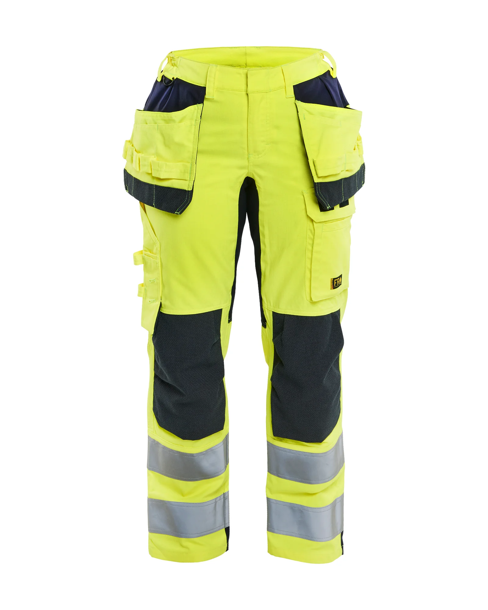 Pantalon de travail multinormes inhérent +stretch poches flottantes femme feMyanMare - Jaune fluo/Marine image