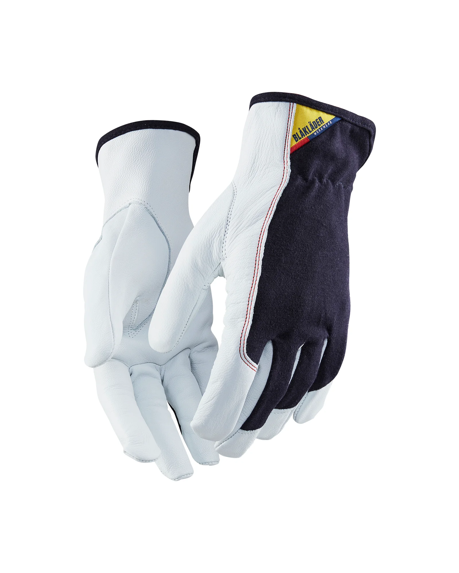 Lot de 12 paires - Gants de travail en cuir/coton - Marine foncé/Blanc image