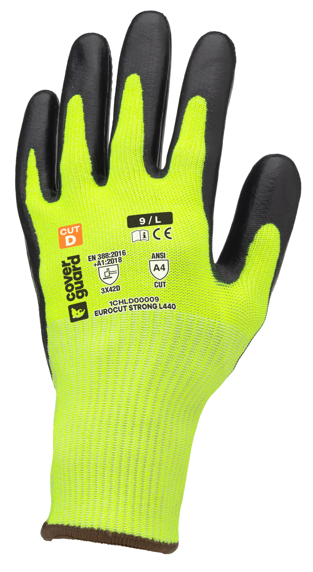 Lot de 10 paires de gants anti-coupure EUROCUT STRONG L440 GRIP - Jaune fluo image