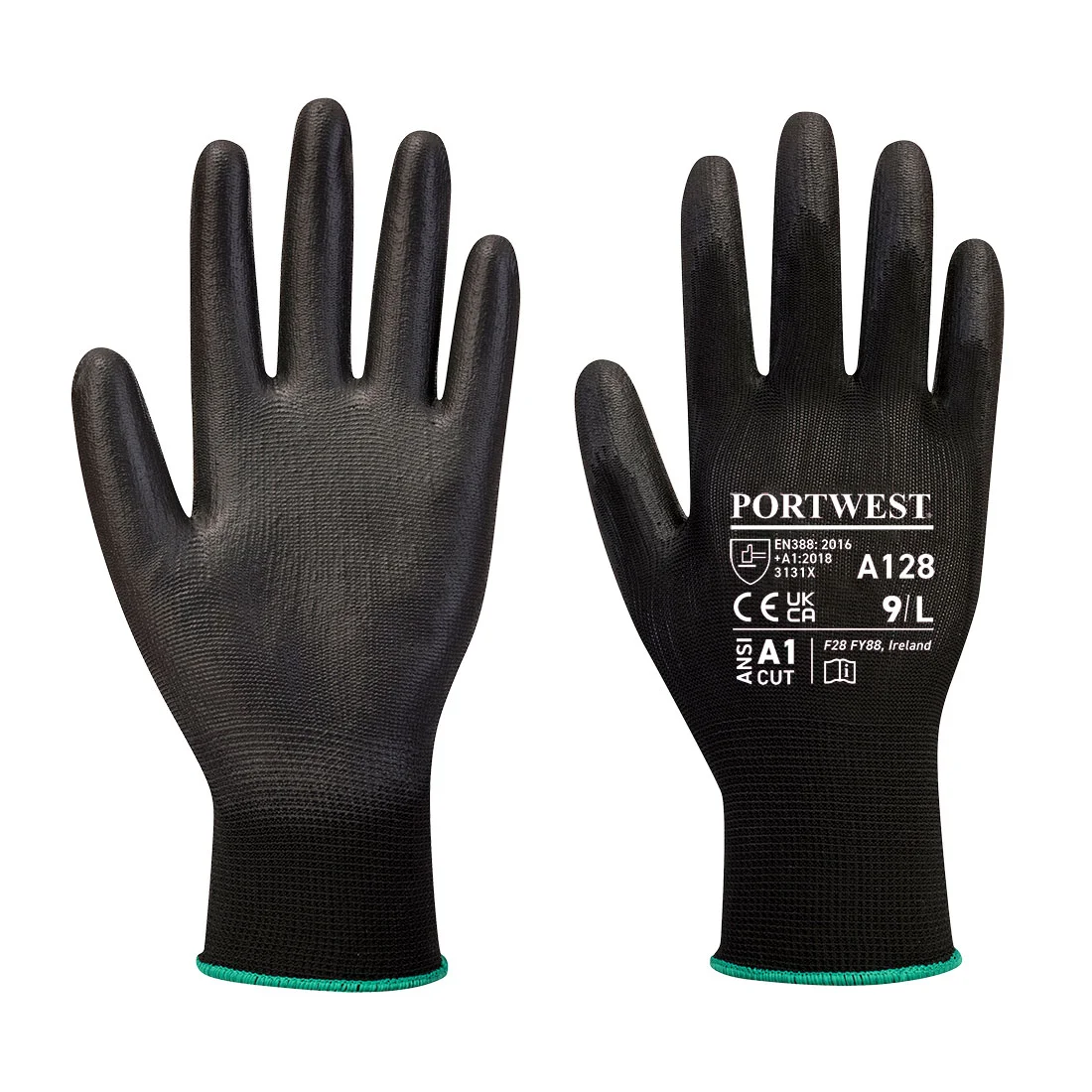 Gants enduit PU paume sans latex Noir image