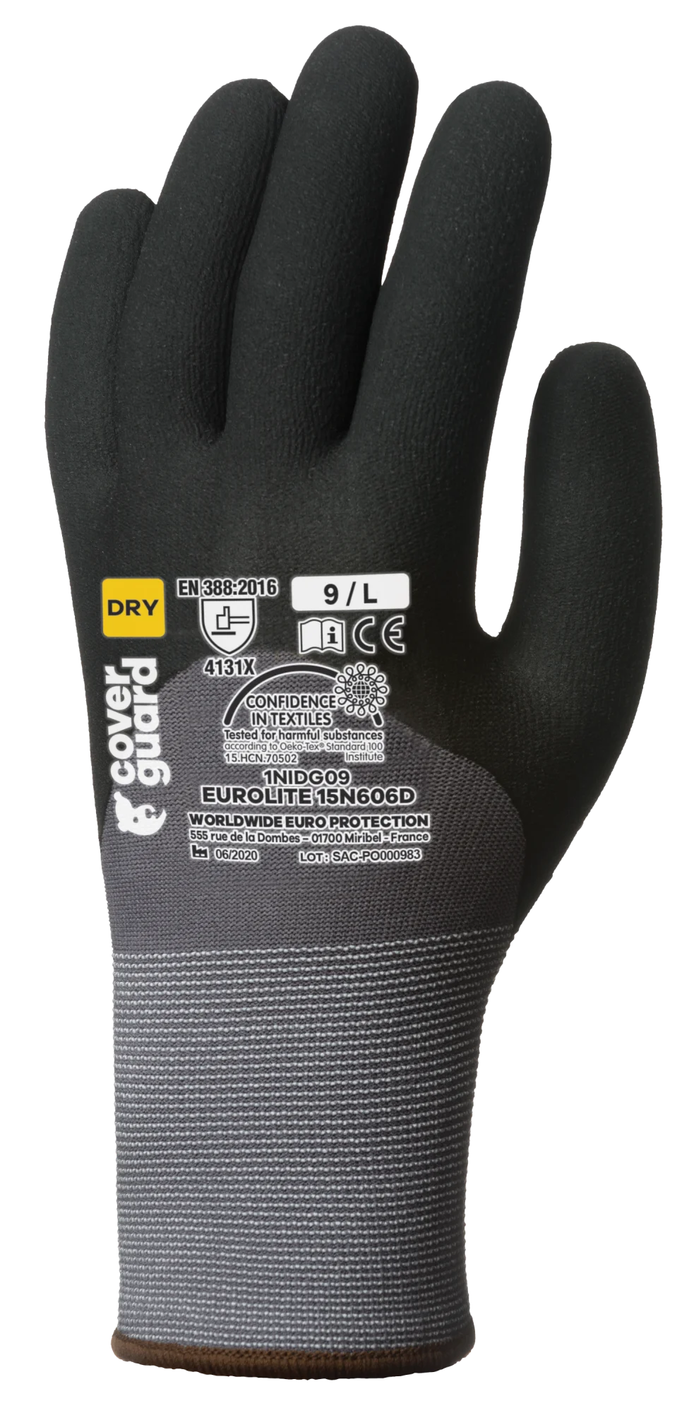 Lot de 5 paires de gants Manutention EUROLITE 15N606D end nitrile paume+3/4 dos+picots image