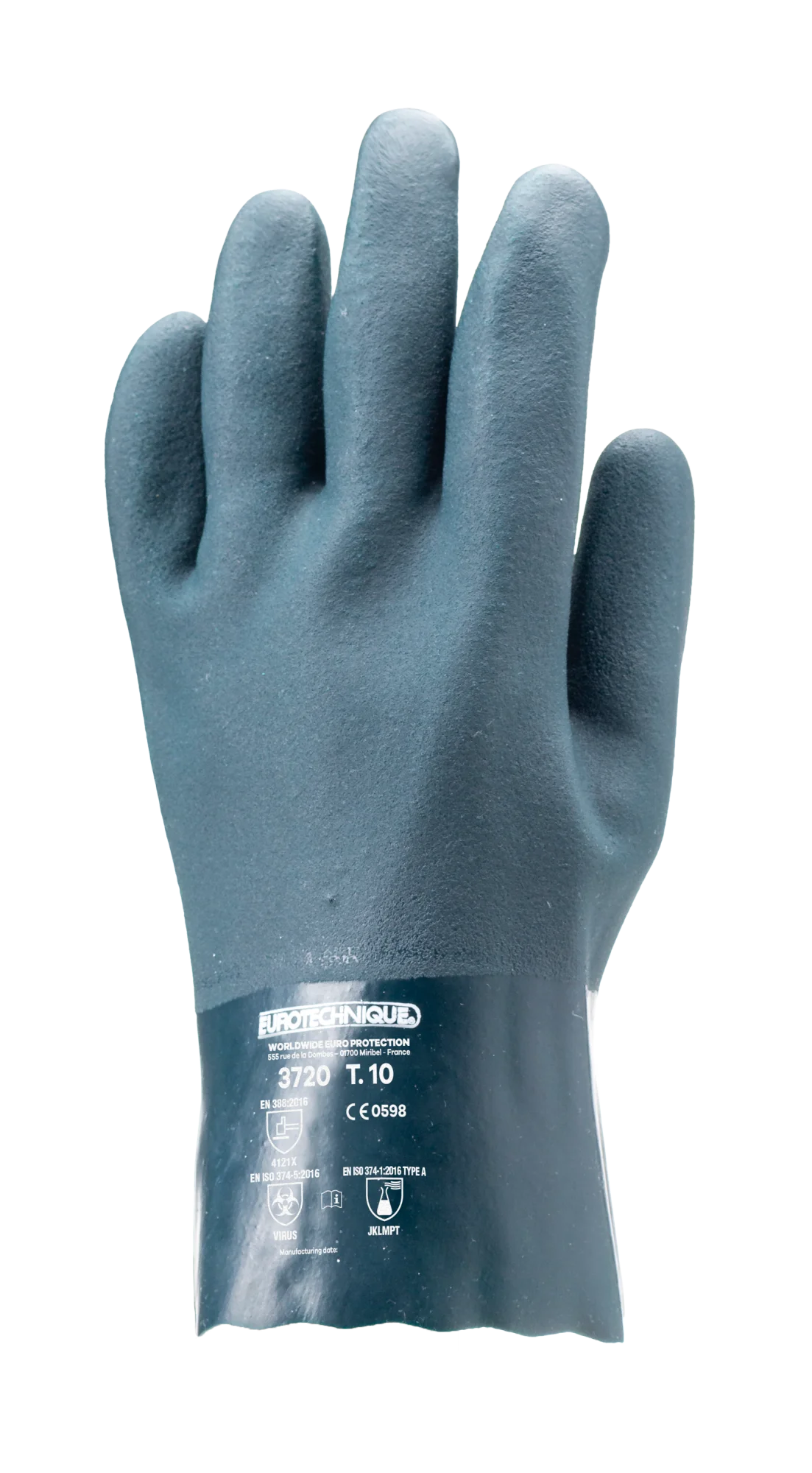 Lot de 10 paires de gants avec double enduction sur la main EUROCHEM 3720 - PVC Vert image