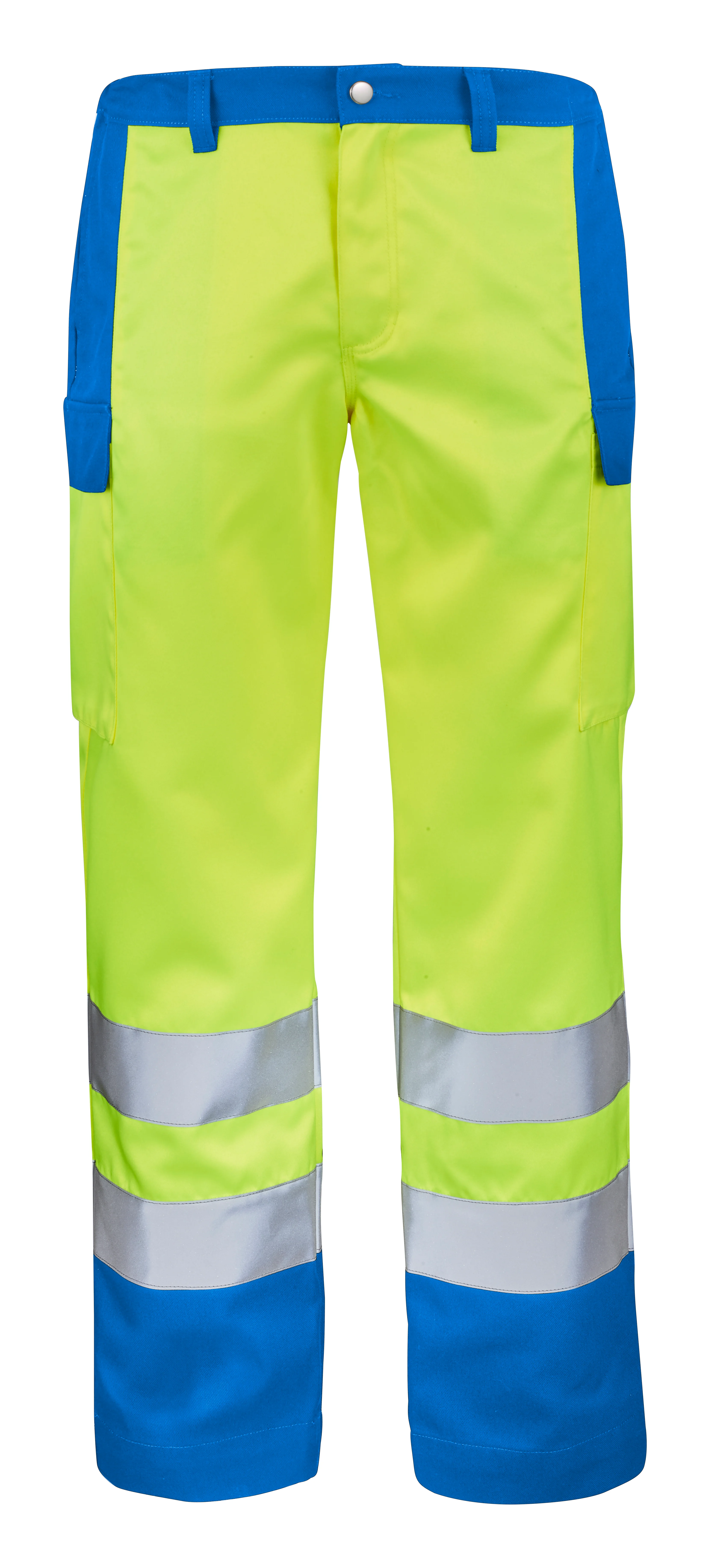 PANTALON FLUO BASE XP JAUNE FLUO/BLEU AZUR image