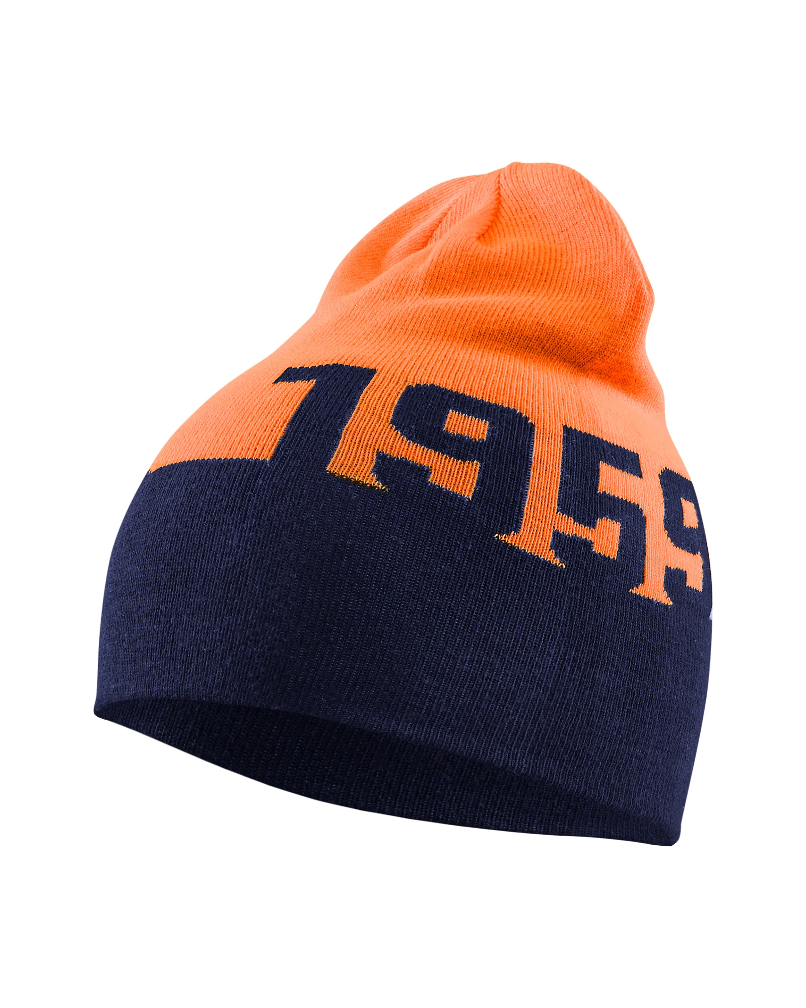 Bonnet enfant Marine/Orange fluo image