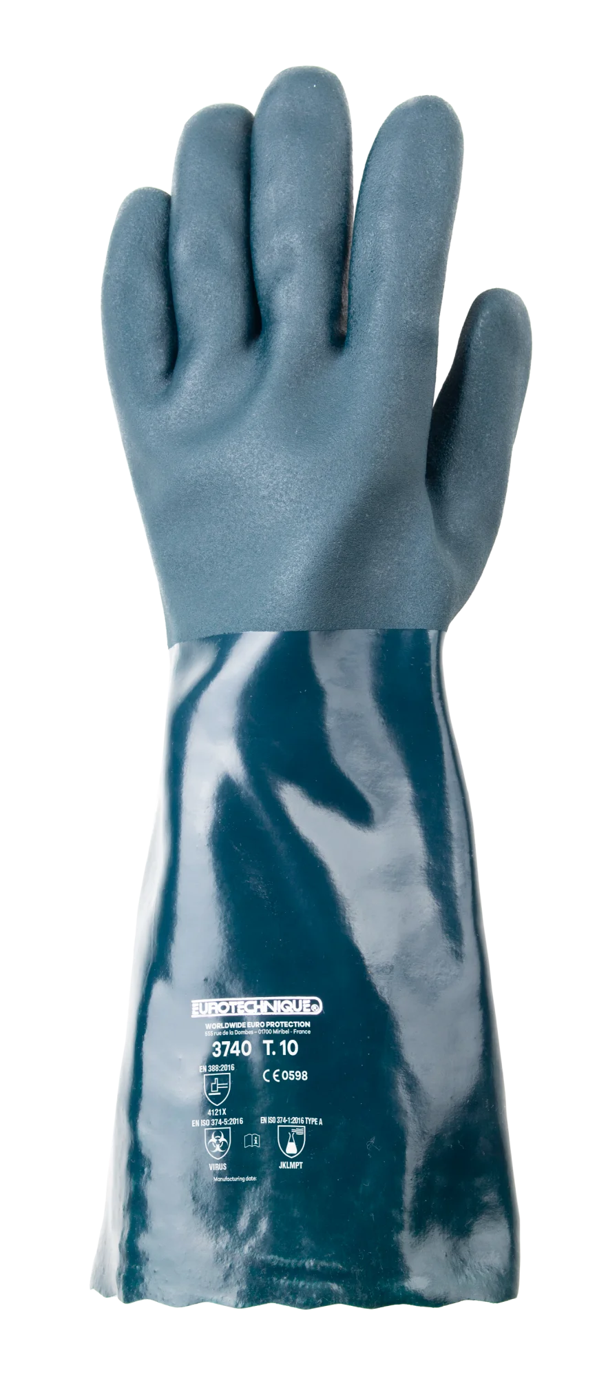 Lot de 10 paires de gants avec double enduction sur la main EUROCHEM 3740 - PVC Vert image