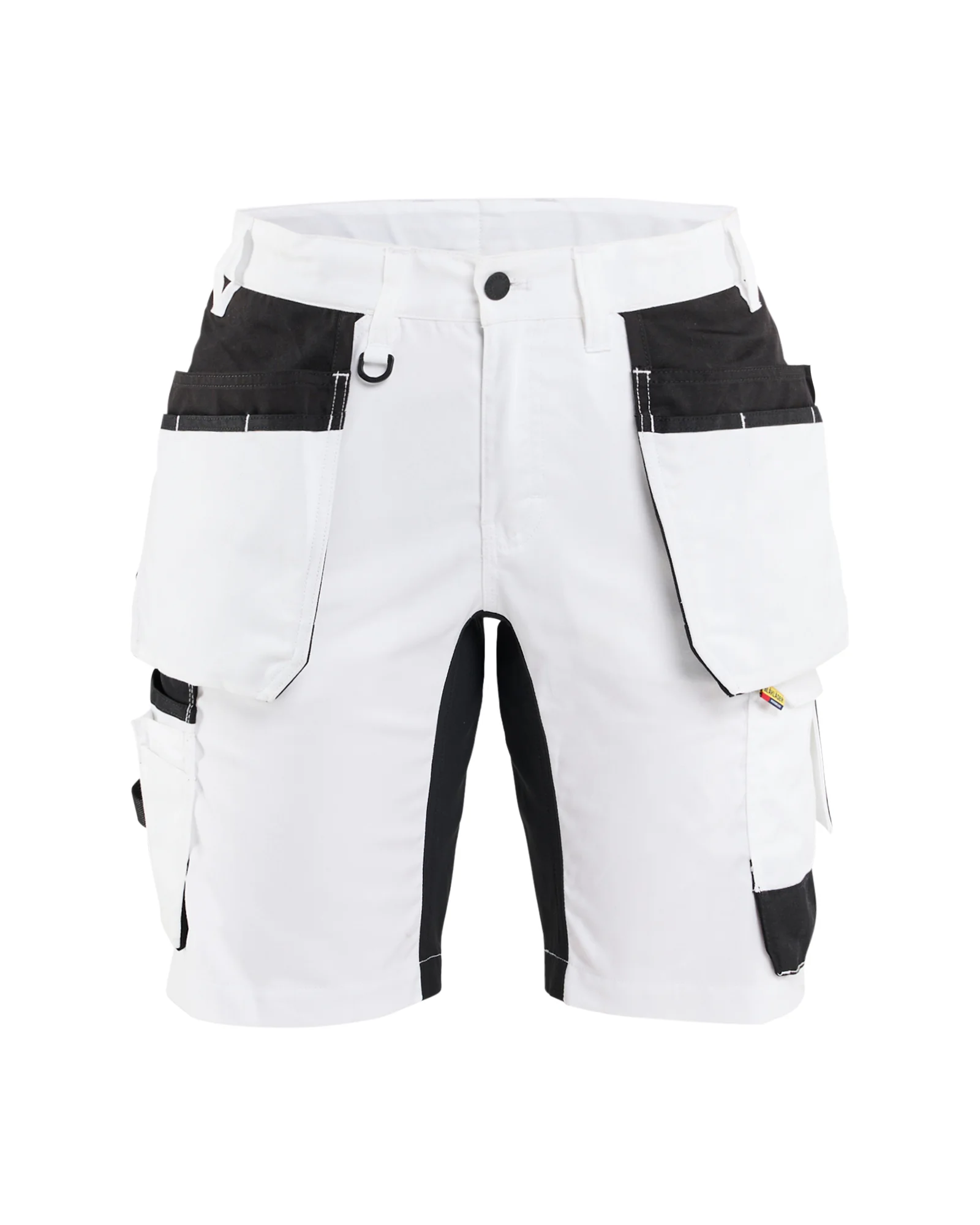 Short de travail peintre stretch 2D avec poches flottantes femme feMyanMare - Blanc/Noir image