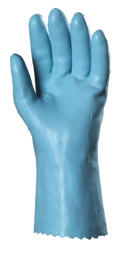 Lot de 10 paires de gants EUROCHEM L5210 - Support en coton - Enduction en latex naturel bleu image