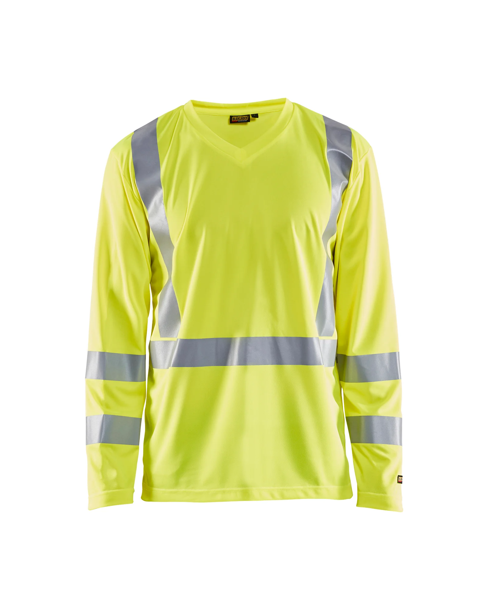 T-shirt de travail manches longues haute visibilité col V anti-UV anti-odeur 3383 - Jaune fluo image