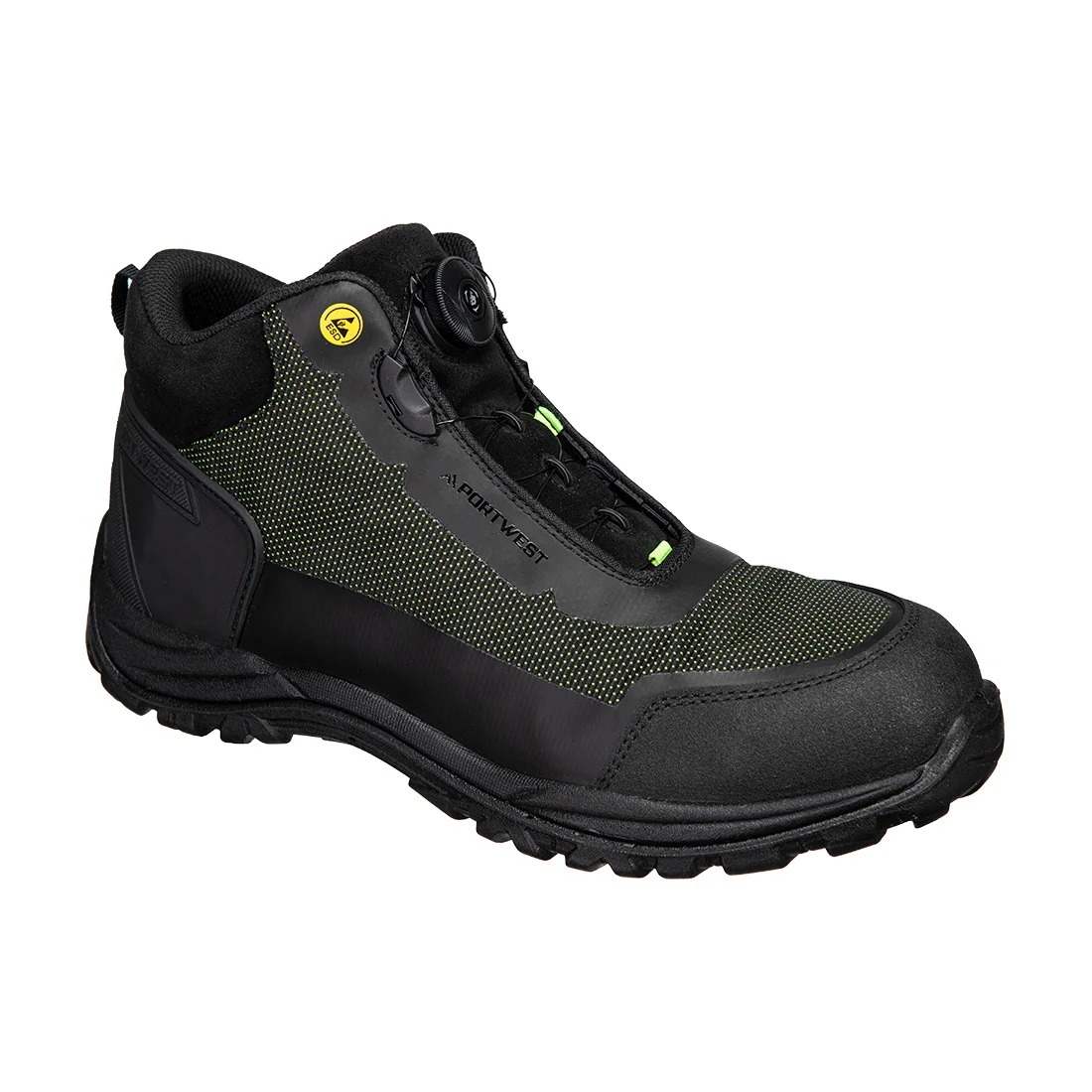 Chaussures de sécurité semi-hautes Boot S3S ESD SR FO Noir/Vert image