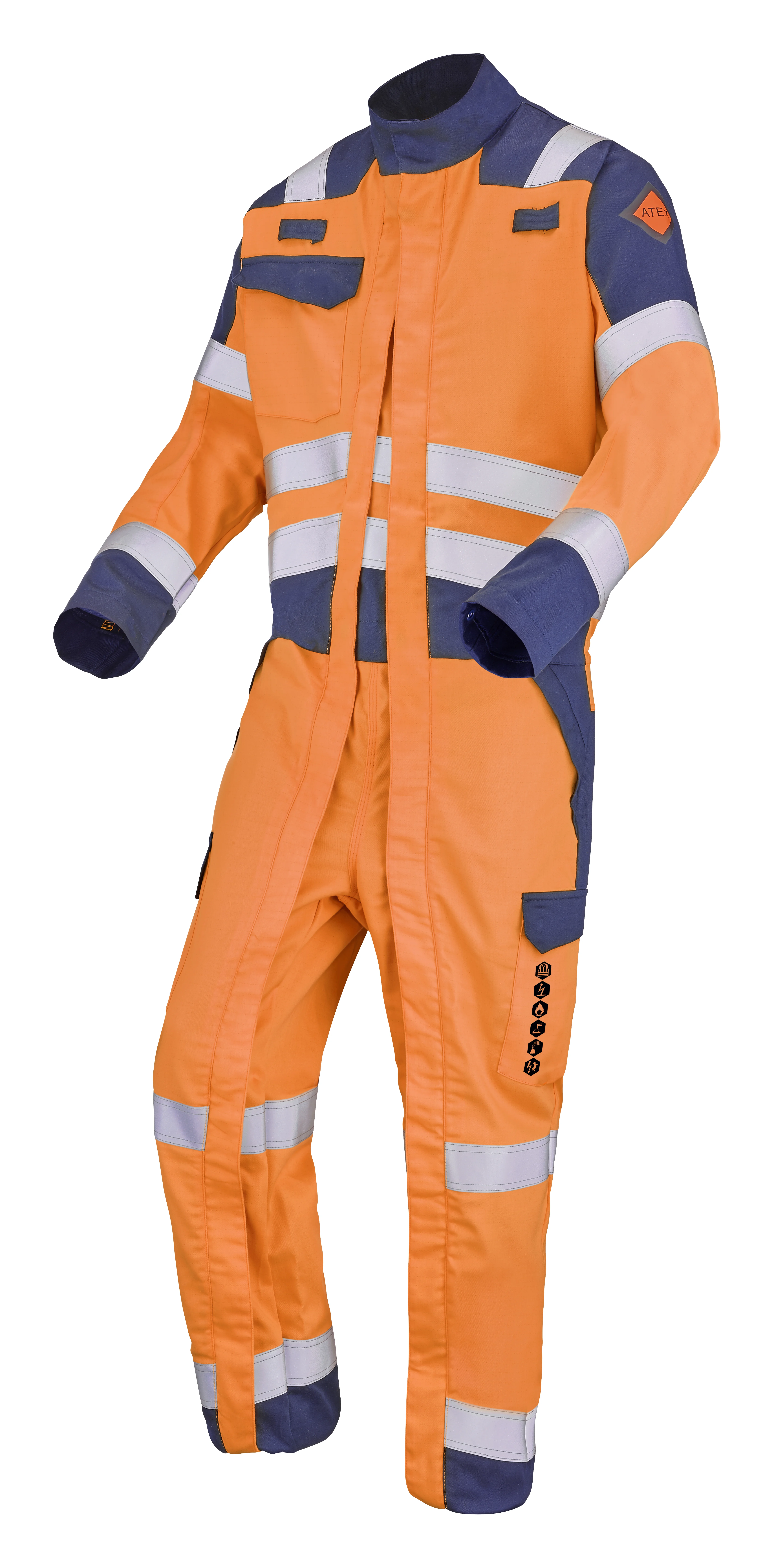 COMBINAISON 2 ZIP CONDOR ORANGE FLUO/BLEU MARINE image