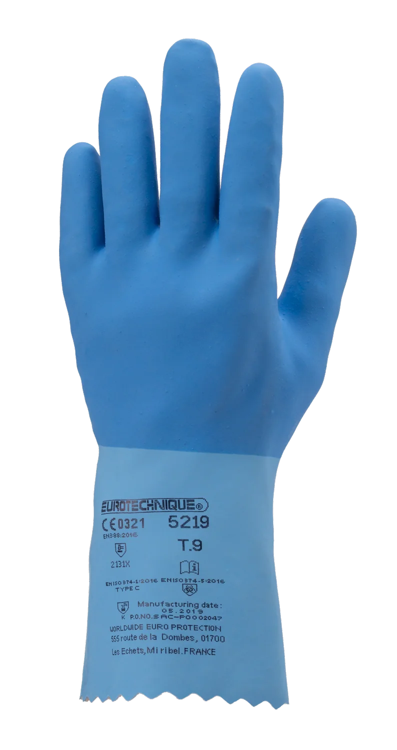 Lot de 12 paires de gants latex sur jersey coton bleu adhérisé image