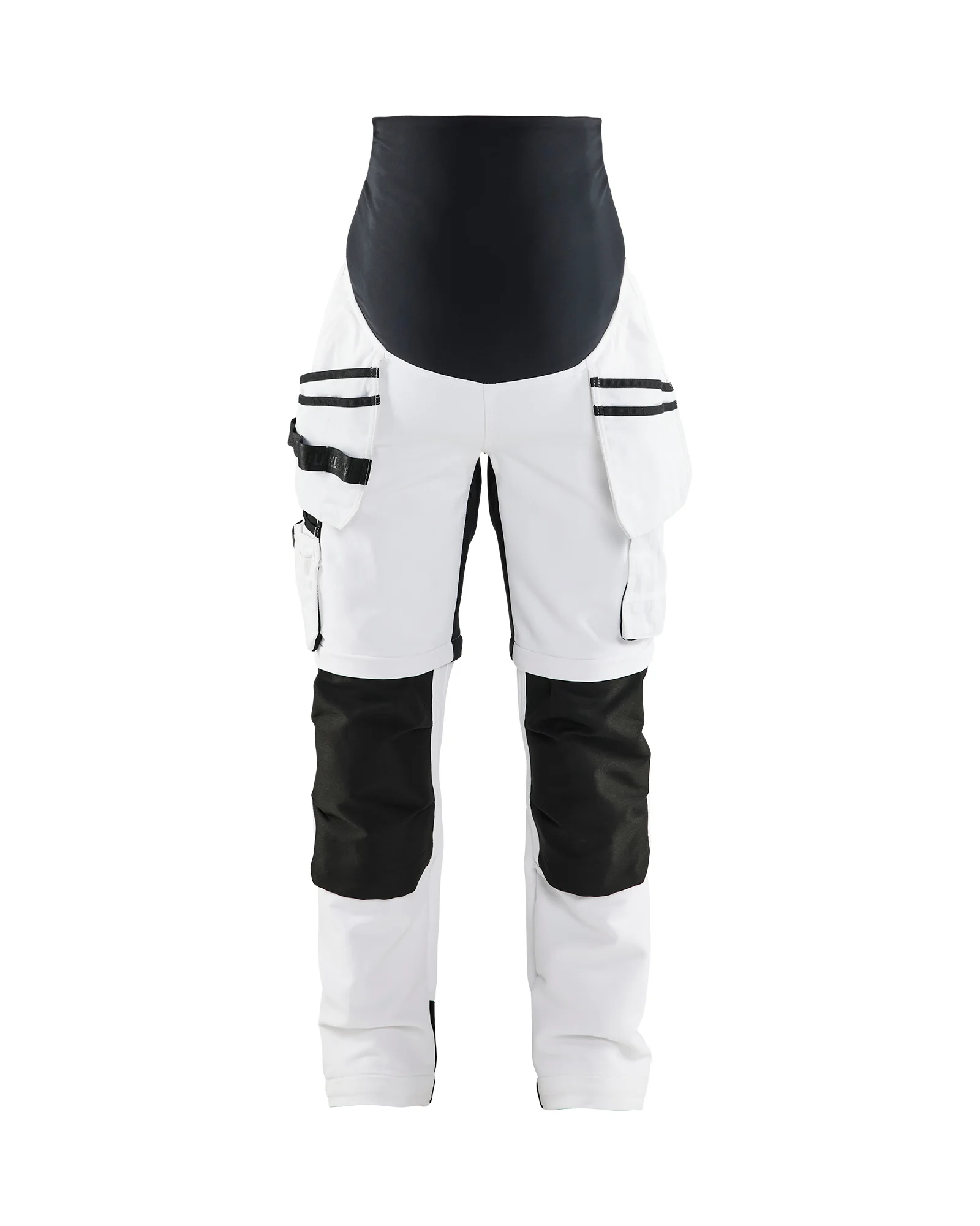 Pantalon de grossesse peintre stretch 7102 - White/Black image